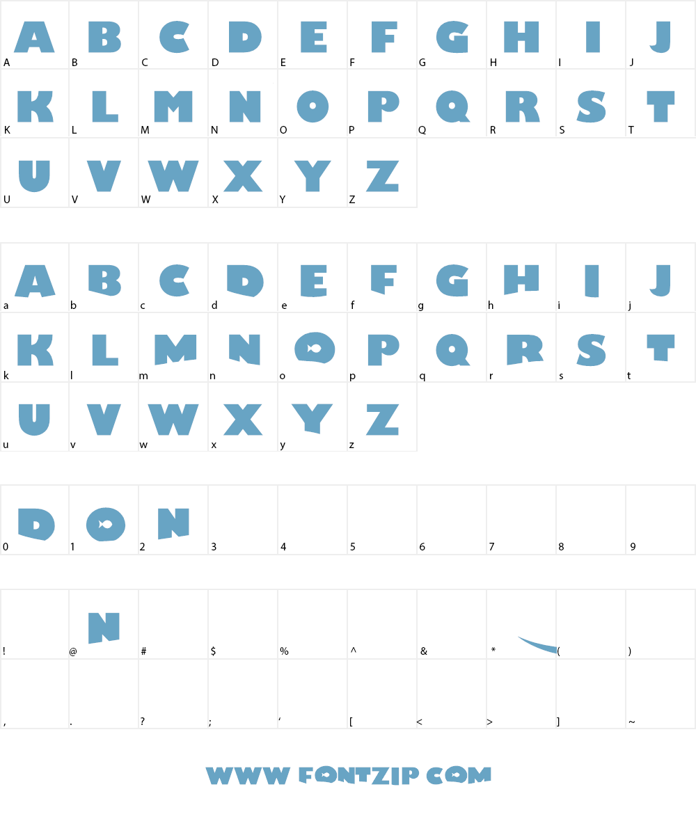 Lost Fish Font Character